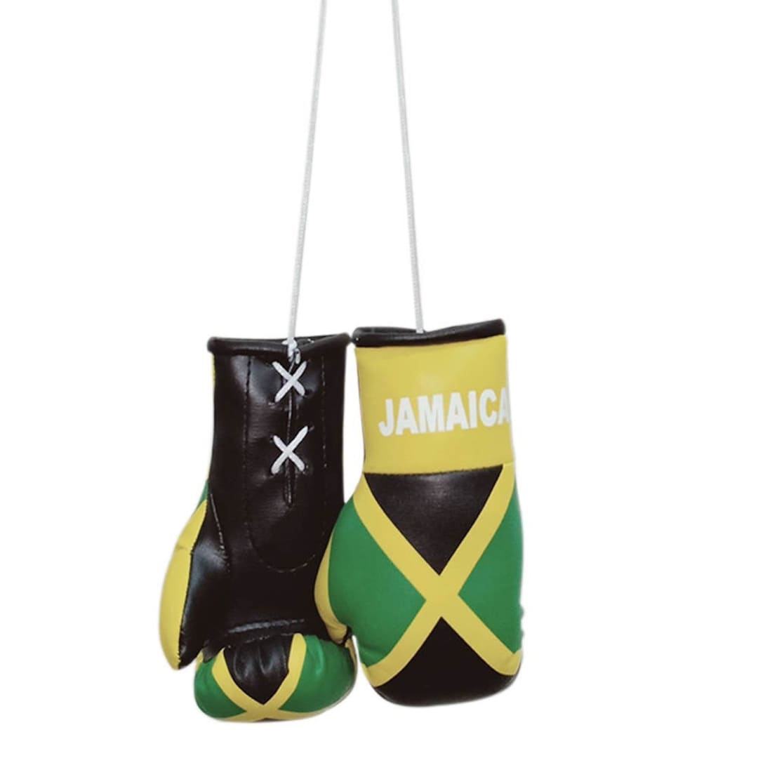 Keuyeo Mini Boxhandschuhe 10x6cm - Jamaika Flagge Deko Für Auto & Zimmer
