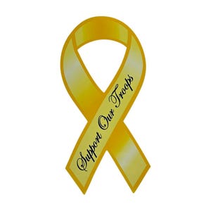 以下が含まれることがあります： 「Support Our Troops」と書かれた黄色のリボンです。