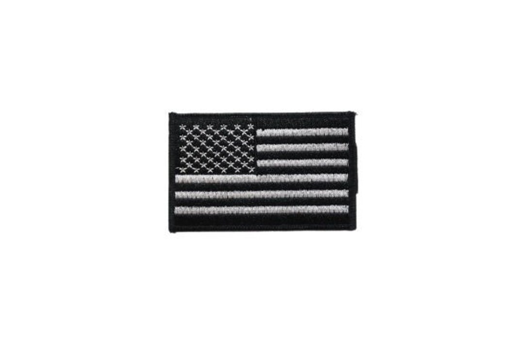 1Pcs black white American flag Patches badge Hot Iron on