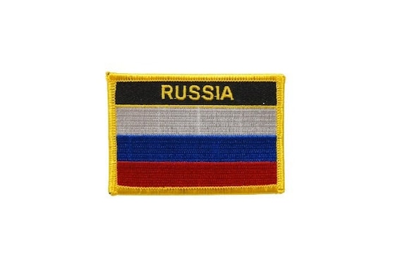 Patch Petit Heißklebend Patch Flagge Russland Rußland 45x30mm Bestickt 
