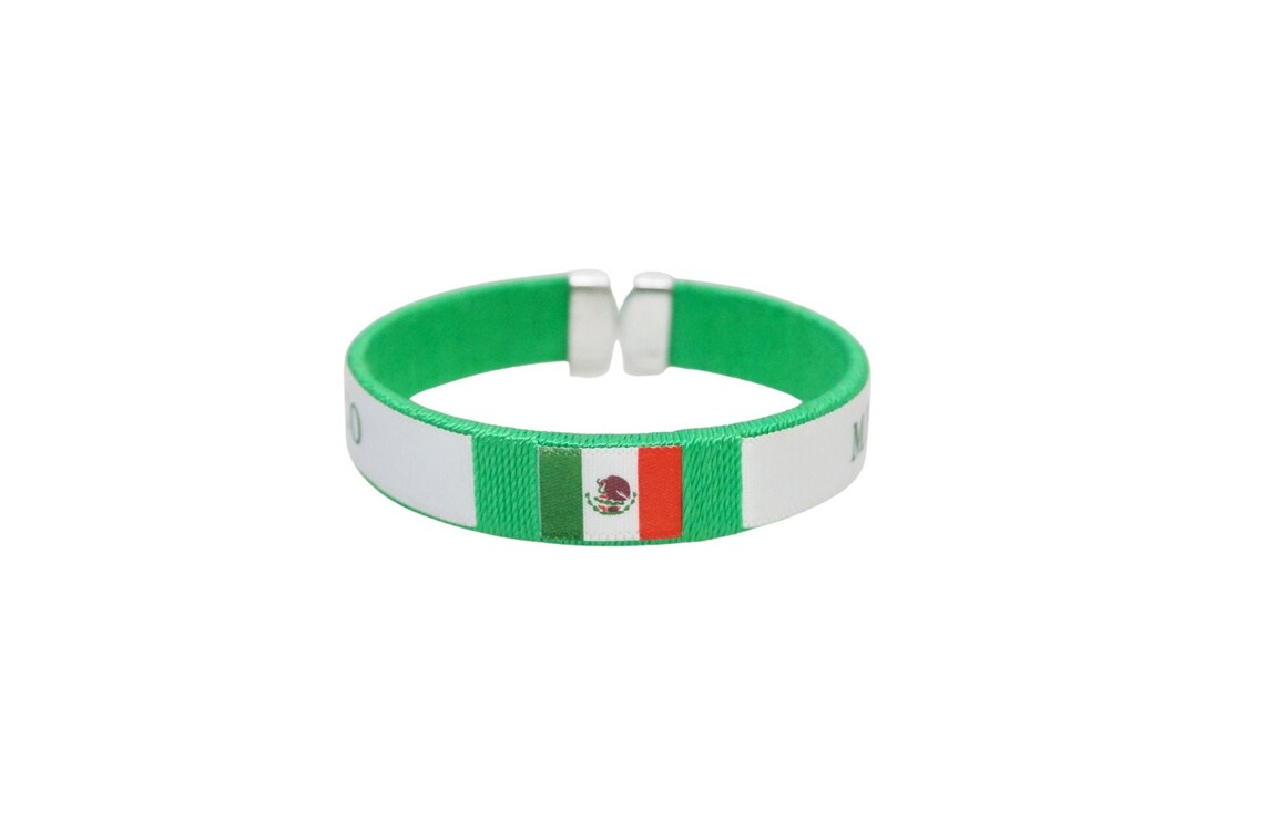 Mexico Bracelet / Mexico Flag Satin Bracelet Etsy