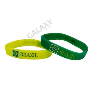 Brazil Bracelet / Brazil Flag Silicone Rubber Bracelet