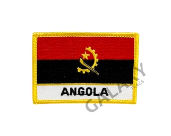 Parche de Angola / Parche con la bandera de Angola / Termoadhesivo o para coser