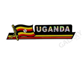 Adesivo de para-choque de Uganda / Adesivo de bandeira de Uganda / Adesivo de para-choque de Uganda "3 x 11 3/4"