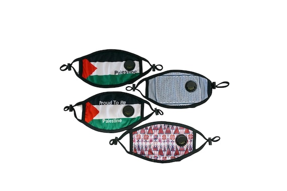 Palestine Mask / Face Mask WITH Filter pocket / Palestine Flag / Keffiyeh Mask / Tatreez face mask
