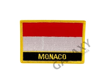 Monaco patch / Monaco Flag Patch / Iron - on or Sew On