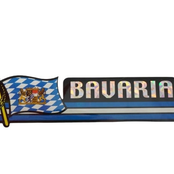 Bavaria Bumper Sticker  / Bavaria Flag Sticker / "3 x 11 3/4" Bavaria Bumper Sticker