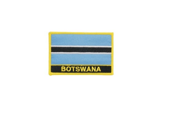 Toppa ricamata termoadesiva da cucire con bandiera nazionale del Botswana per vestiti, ecc. 9 x 6 cm