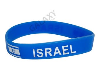 Israel Bracelet / Israel Flag Silicone Rubber Bracelet