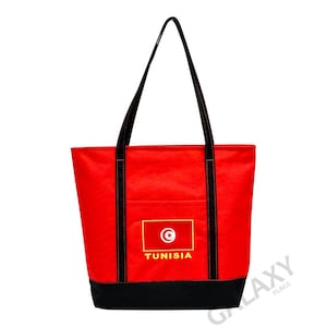 Tunisia Flag Embroidered Tote Bag / Tunisia Flag / Tunisia Flag Handbag