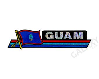 Guam Bumper Sticker  / Guam Flag Sticker / "3 x 11 3/4" Guam Bumper Sticker