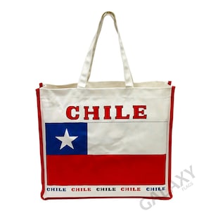 Borsa tote con bandiera del Cile / Bandiera del Cile / Borsa tote con bandiera del Cile