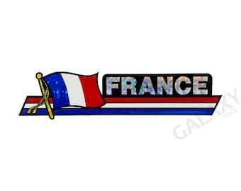 Pegatina para parachoques de Francia / Pegatina con la bandera de Francia / Pegatina para parachoques de Francia de "3 x 11 3/4"