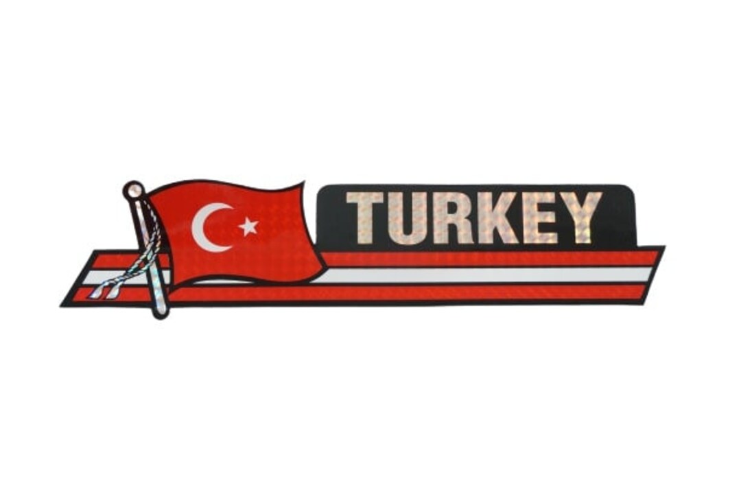Turkey Bumper Sticker / Turkey Flag Sticker / 3 X 11 3/4 Turkey Bumper