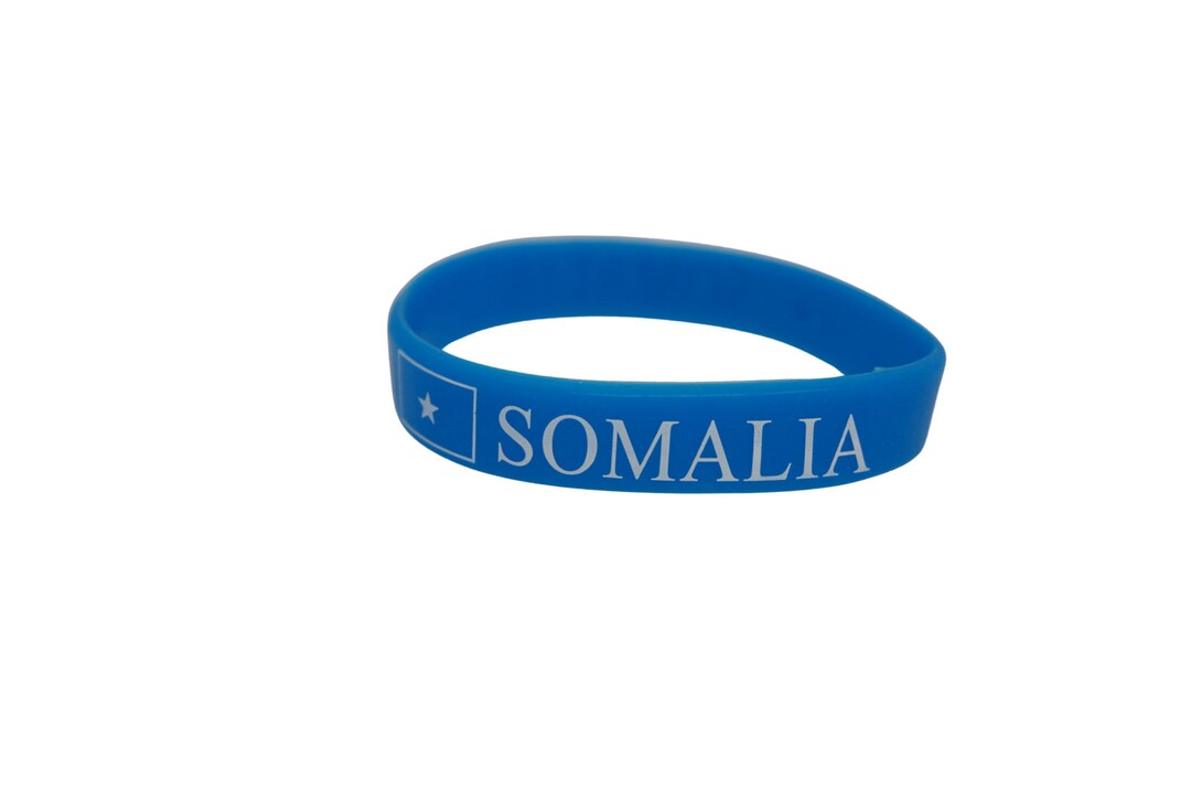 thumbnail image 2 of Somalia Flag Silicone Rubber Bracelet - Unisex 2 of 6