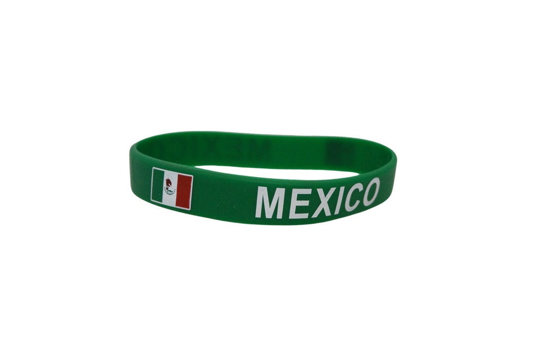 Mexico Bracelet / Mexico Flag Silicone Rubber Bracelet Etsy