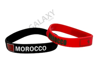Morocco Bracelet / Morocco Flag Silicone Rubber Bracelet