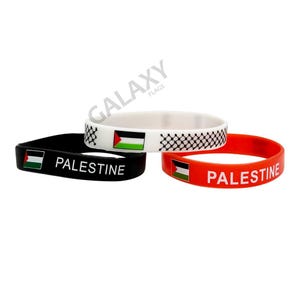 Palestine Bracelet / Palestine Flag Silicone Rubber Bracelet / Hata Bracelet / Keffiyeh Bracelet