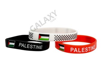 Palestine Bracelet / Palestine Flag Silicone Rubber Bracelet / Hata Bracelet / Keffiyeh Bracelet