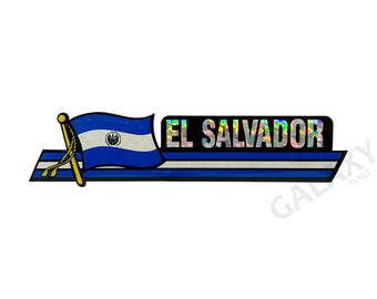 El Salvador Bumper Sticker  / El Salvador Flag Sticker / &quot;3 x 11 3/4&quot; El Salvador Bumper Sticker