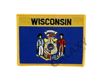 Patch Wisconsin / Patch Wisconsin vlag / Opstrijkbaar of naaibaar
