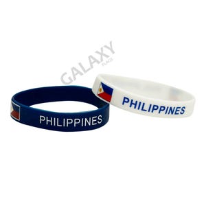 Philippines Bracelet / Philippines Flag Silicone Rubber Bracelet