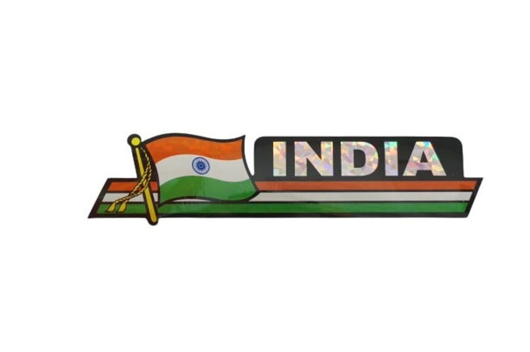 India Bumper Sticker / India Flag Sticker / 3 X 11 3/4 India Bumper