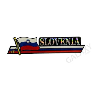 Slovenia Bumper Sticker  / Slovenia Flag Sticker / "3 x 11 3/4" Slovenia Bumper Sticker