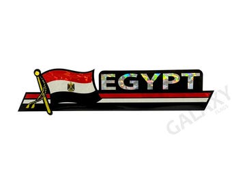 Egypt Flag Decal Stickers | 5-Inches by 3-Inches