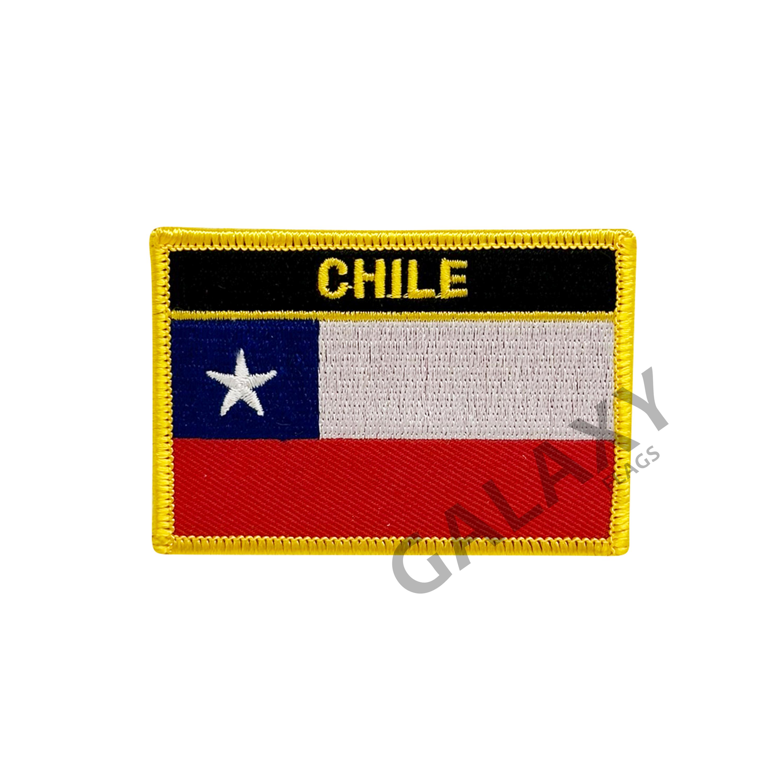 Chile Flagge Aufnäher Bestickt – 8,6 X 5,6 Cm, Zum Aufbügeln Oder Annähen