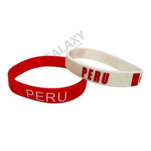 Pulsera de Perú / Pulsera de caucho de silicona con la bandera de Perú