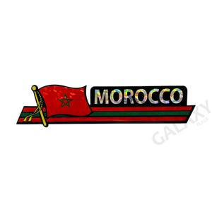 Adesivo per paraurti Marocco / Adesivo bandiera Marocco / Adesivo per paraurti Marocco "3 x 11 3/4"