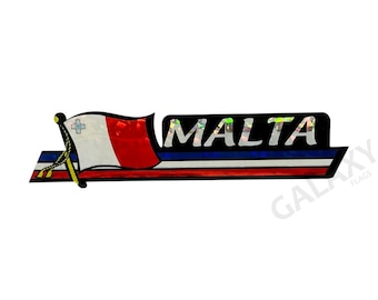 Autocollant pour voiture Malte / Autocollant drapeau de Malte / « 3 x 11 3/4 » Autocollant pour voiture Malte