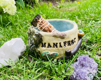 Manifest Altar Bowl, tree with bird nest. Magical tool