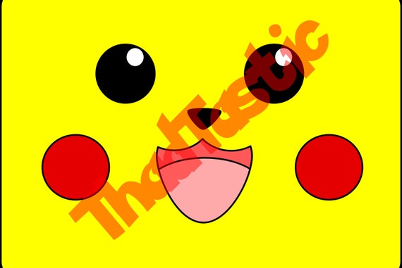 Pikachu Face Svg Instant Digital Download Etsy