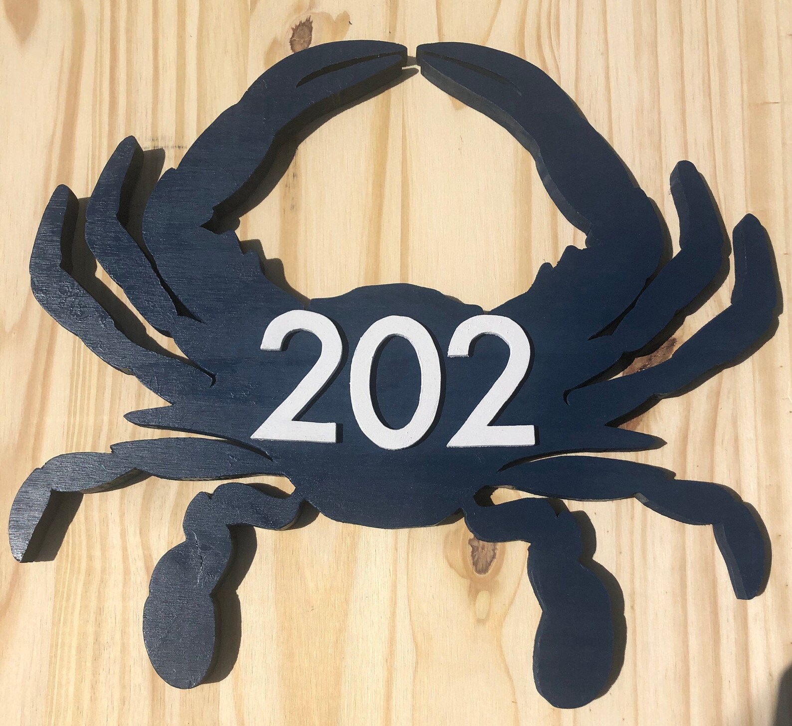 Custom Crab Address Sign Wood Crab Sign Coastal Decor Etsy