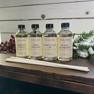 Home Fragrance Reed Diffuser: 4 oz Scent Diffuser, Air Freshener - choose from dozens of scents