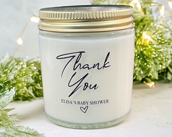 Thank You Baby Shower - Baby shower favor - Scented soy candle - Gender Neutral Baby Shower - Personalized Favor