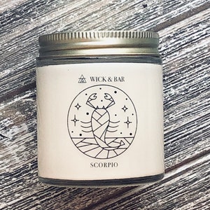 Scorpio - scented soy candle or soy wax melts