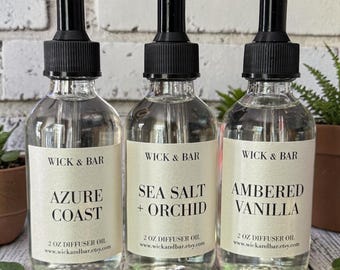 Home Fragrance Waterless Diffuser Oil: 2 oz Scent, Air Freshener - choose from dozens of scents