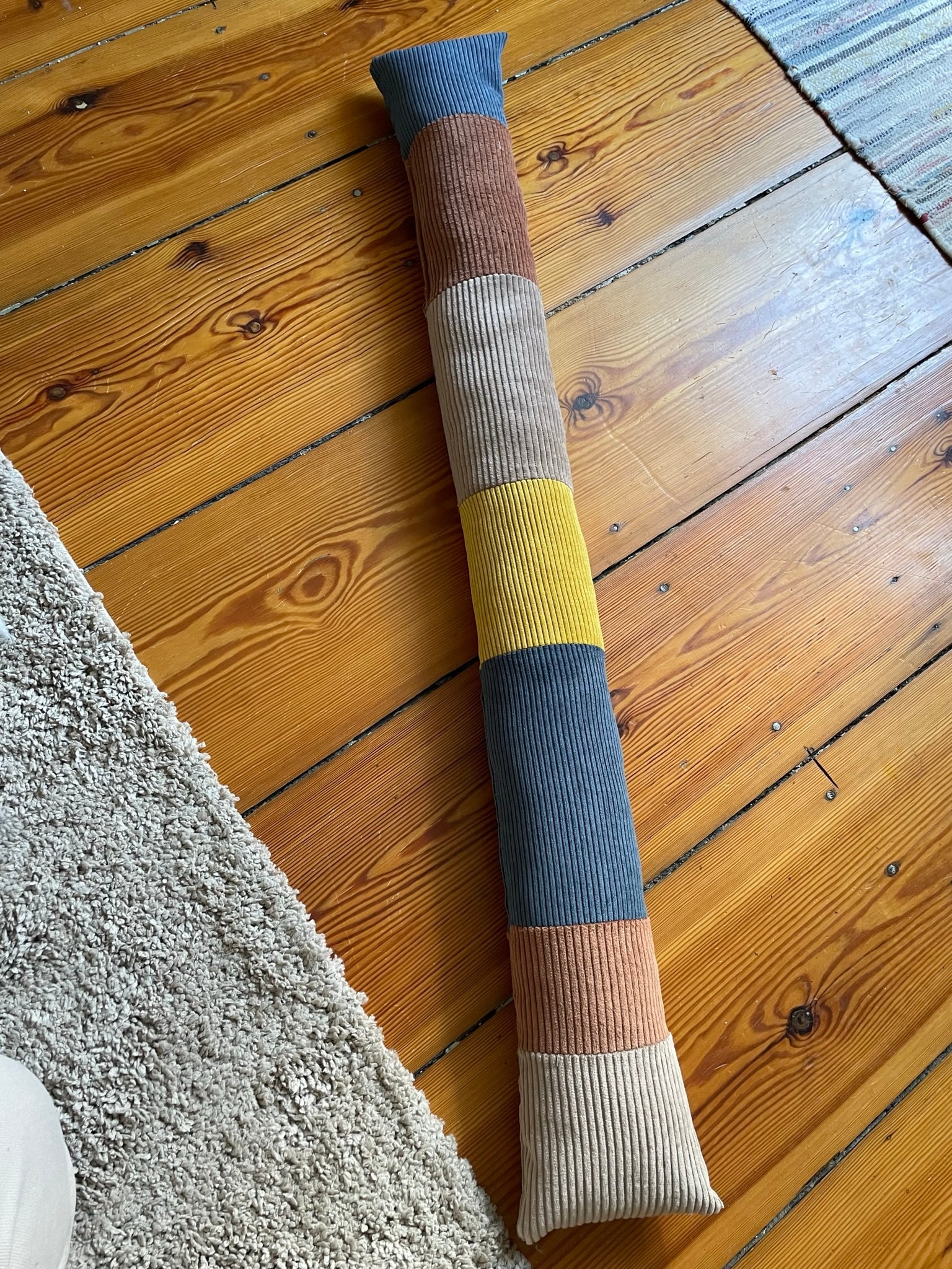 DIY corduroy draught excluder in patchwork style, create your own individual patchwork, DIY patchwork, different lengths possible