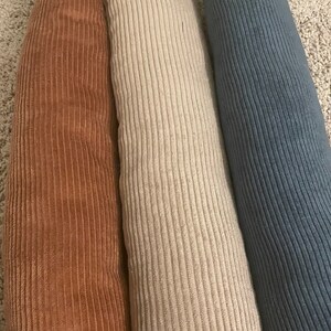 Corduroy draft excluders in various sizes and colors, wind and cold protection, cozy and energy-saving Blaugrau