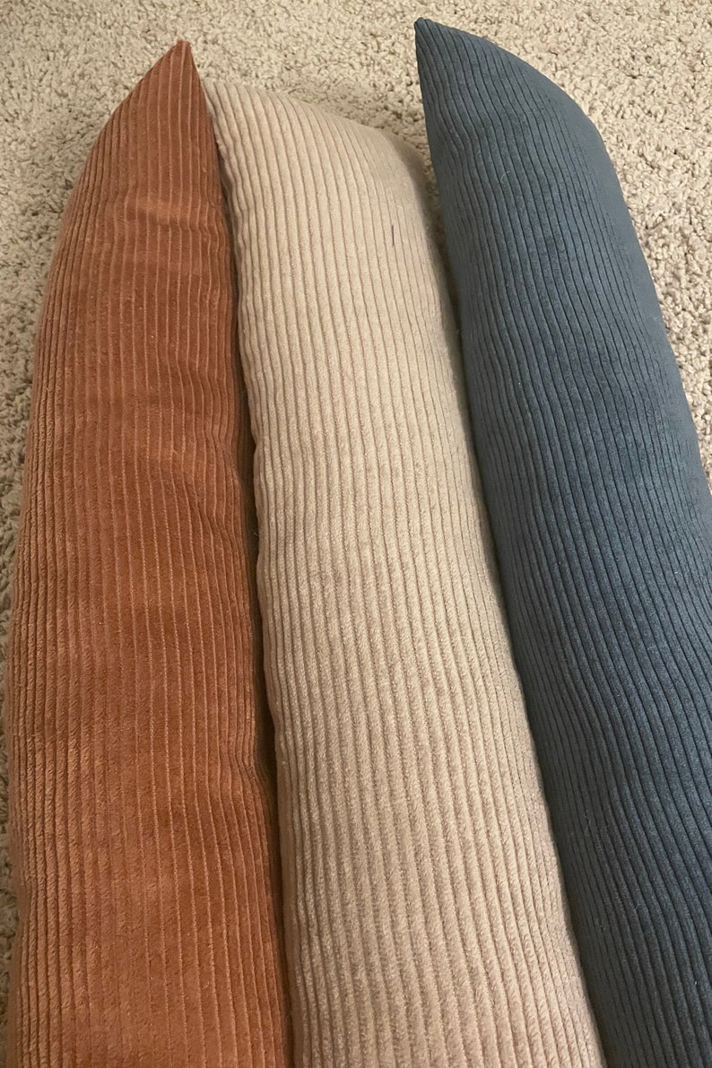 Corduroy draft excluders in various sizes and colors, wind and cold protection, cozy and energy-saving Blaugrau