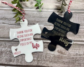 Puzzle Stück Ornament / Stück meines Lebens / Lehrer Geschenk Ornament / personalisierte Weihnachtsschmuck