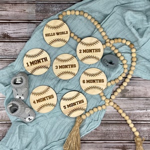 Baseball Milestone Signs/Infant Signs/Sports Theme Monthly Photo Props