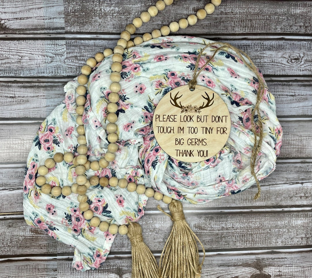 Car Seat Germ Sign/ Floral Deer Baby Germ Sign/germs Are Too Big Tag - Etsy