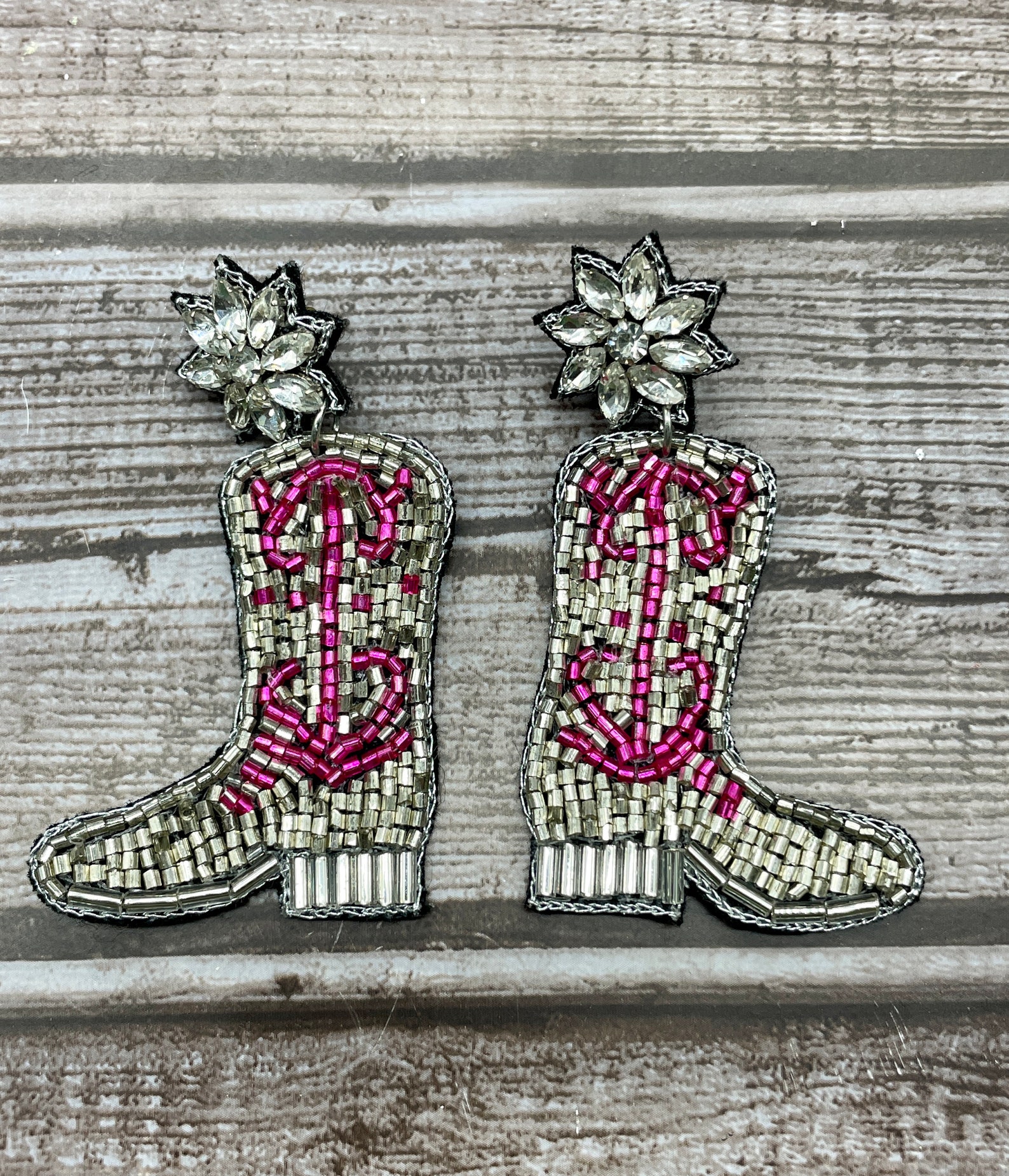 Cowgirl Boot Earrings/beaded Boot Earrings/boots and Bling Etsy