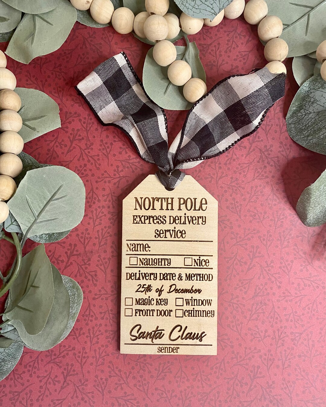 Santa Gift Tag/personalized Gift Tag/christmas Gift Tag Etsy