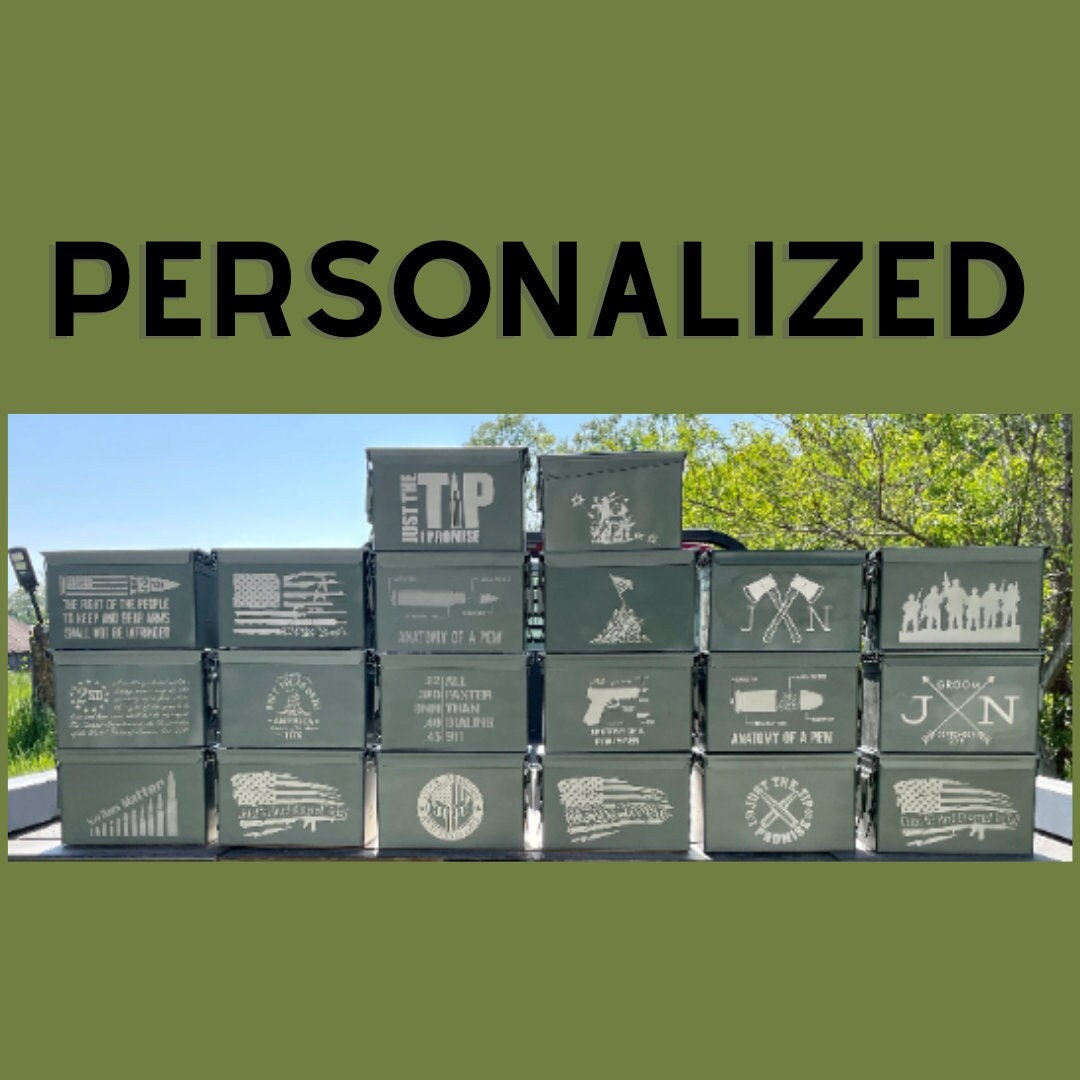Personalized Engraved Hunting Ammo Box, Ammo Can, Ammo Storage Box,  Groomsmen Gift, Father's Day Gift, Ammunition Box, Gifts for Him 