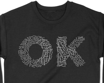 Sudadera de ciudades de Oklahoma - Ciudades de Oklahoma por población - Sudadera OK - Regalo de ciudad natal de Oklahoma